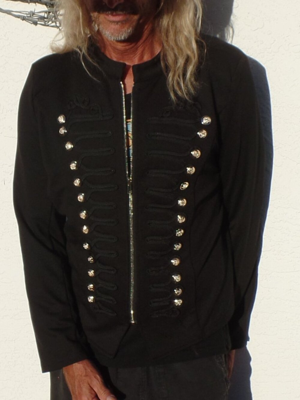 Vintage Orchid Bloom Military Band Jacket